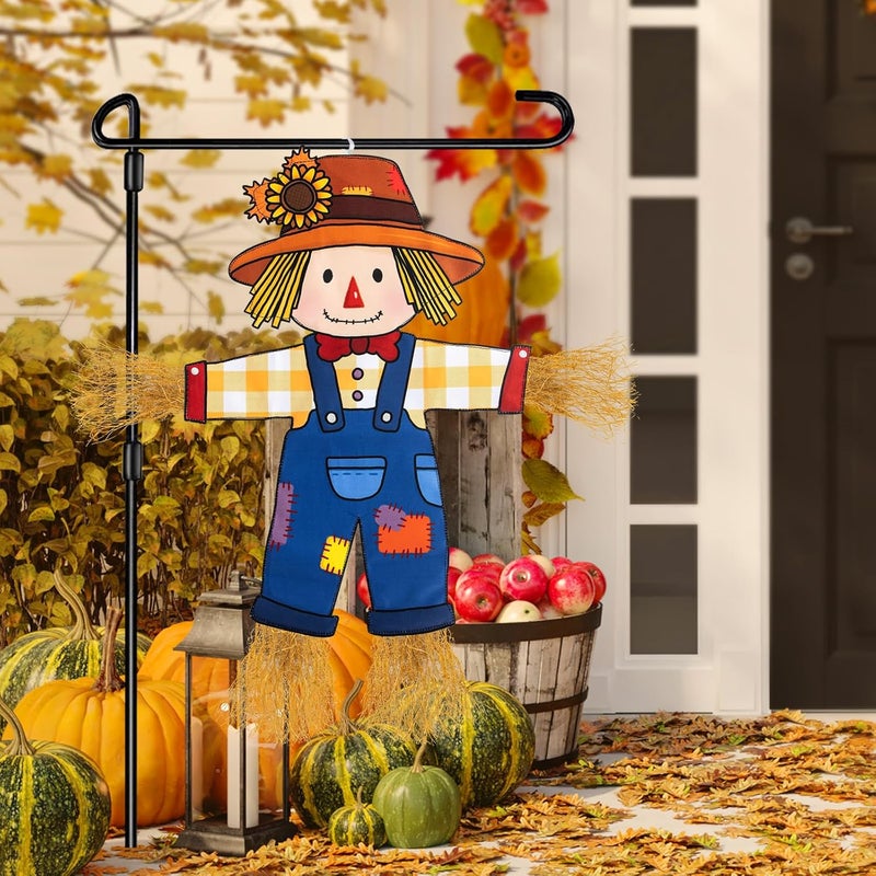 COCHIE Fall Scarecrow Garden Flag Outdoor Decorations for Outside Double-Sided Printed, Yard Flags House Banner Yard Sign Autumn Winter Thanksgiving Seasonal Decoration 27x 24 Inch - Image 4